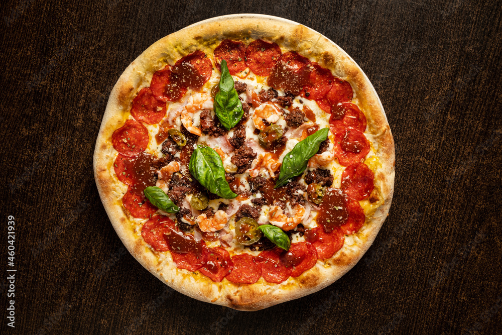 pizza with beef and mushrooms pizza with beef and mushrooms