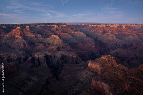 Last sunlight above Grand Canyon