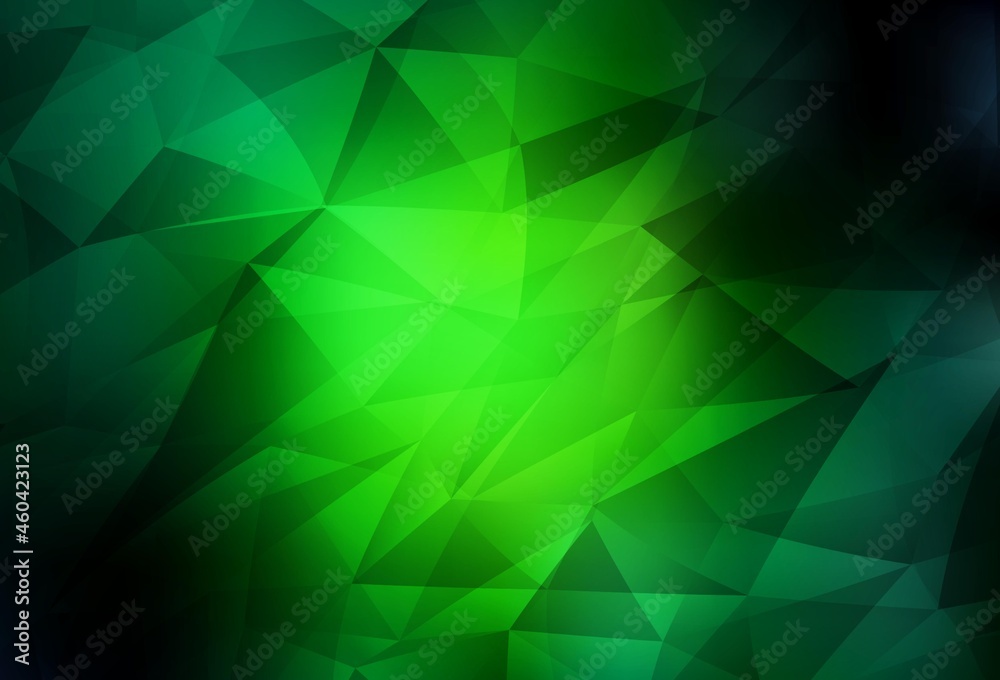 Obraz premium Dark Green vector shining triangular layout.