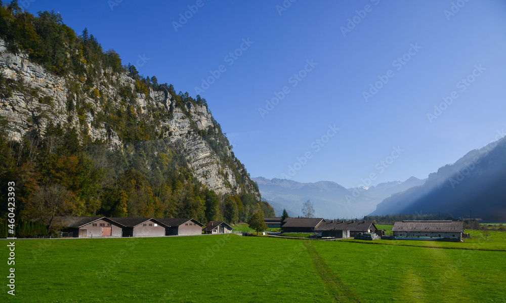 Obraz premium Mountain village in Interlaken, Switzerland