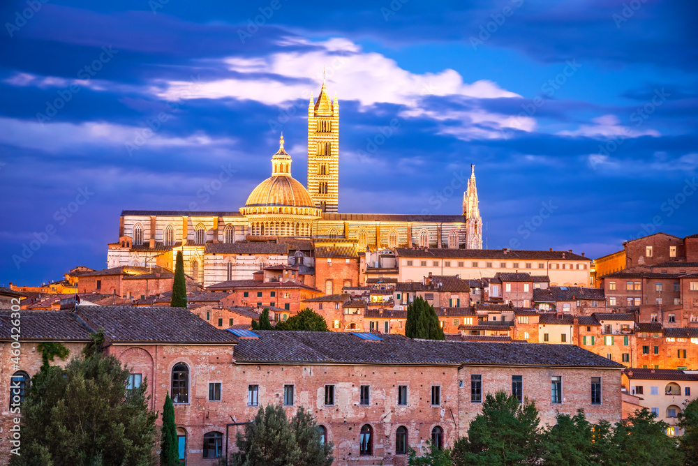 Siena, Tuscany, Italy - Night scenic Siena Cathedral