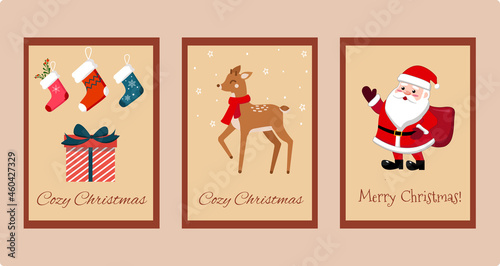 Merry Christmas greeting card set
