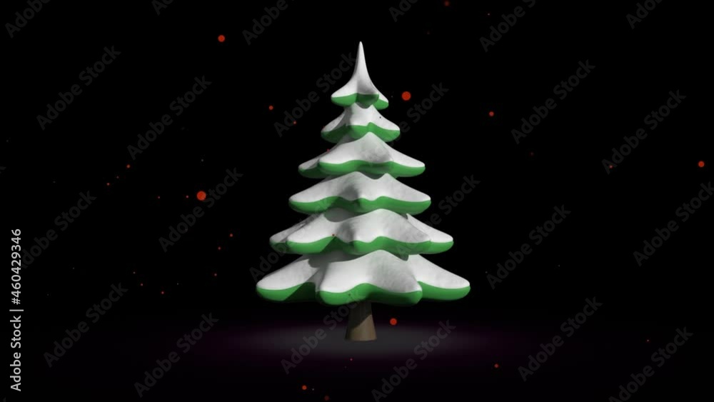 Animation of turning christmas tree on black background Animation of turning christmas tree on black background