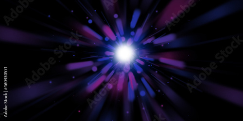 Fototapeta Naklejka Na Ścianę i Meble -  Zoom laser light line explosion of light diffused laser light 3D illustration
