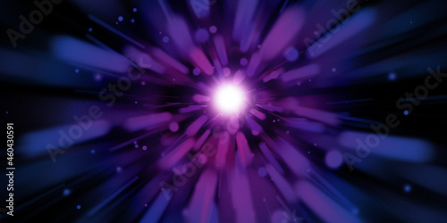 Zoom laser light line explosion of light diffused laser light 3D illustration