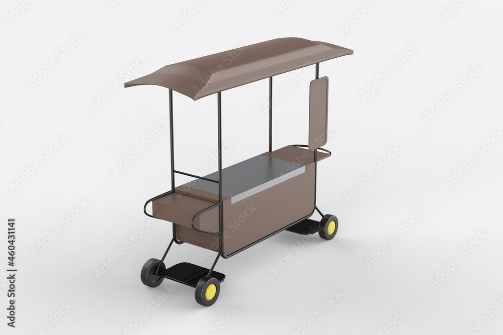 Street Food Bike. food Trolley Cart on a white background. 3d illustration Street Food Bike. food Trolley Cart on a white background. 3d illustration