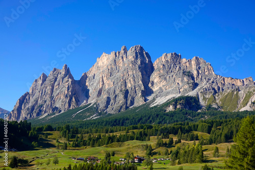 Alpine summer landscape of Cristallo Mountain, Dolomites, Italy