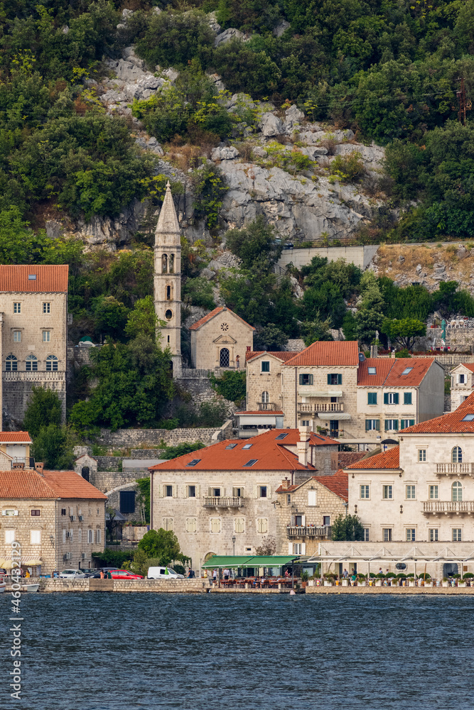 Perast is an old town in the Bay of Kotor in Montenegro. 