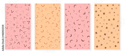 Vector set of creative pattern abstract random opacity design background