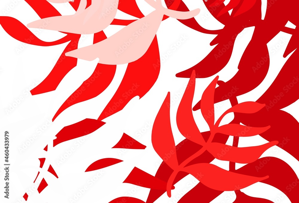 Obraz premium Light Green, Red vector doodle pattern with leaves.