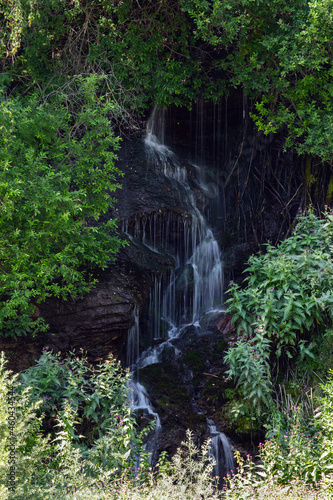 Chegem waterfalls in summer in Kabardino-Balkaria