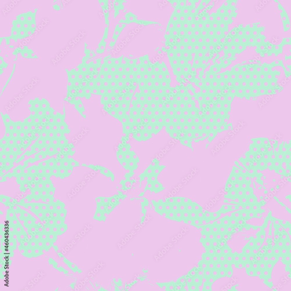 Floral Seamless Pattern with dotted textures Floral Seamless Pattern with dotted textures