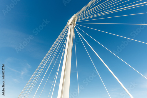 Deux Rives footbridge, bridge for pedestrians and cyclists on the Rhine between Kehl and Strasbourg. © bios48