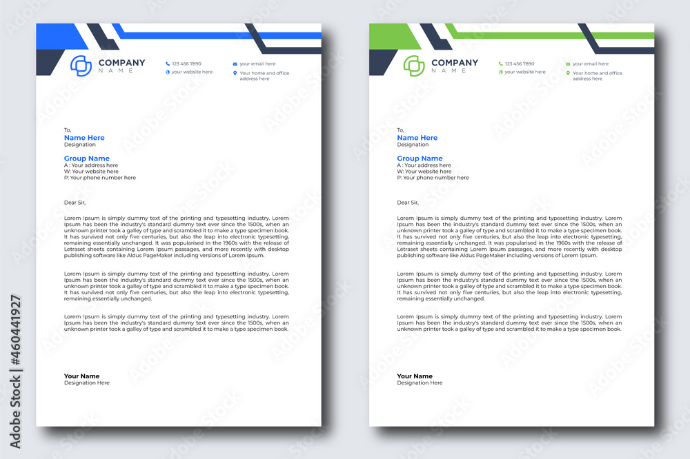 Elegant Corporate a4 letterhead design template modern professional letterhead pad