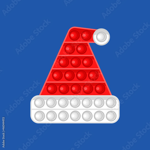 Anti-stress toy. Santa claus hat. Vector illustration