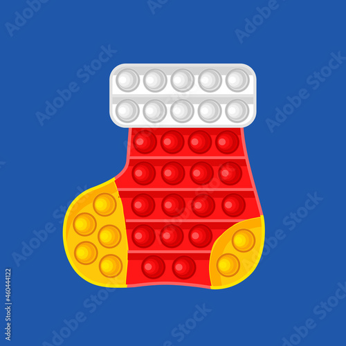 Anti-stress toy. Christmas sock. Vector illustration