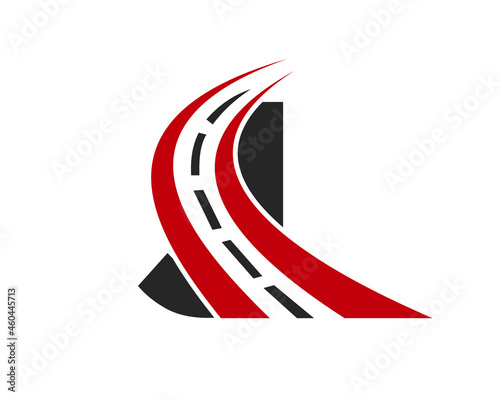 Transport logo with J letter concept. J letter Road logo design Template