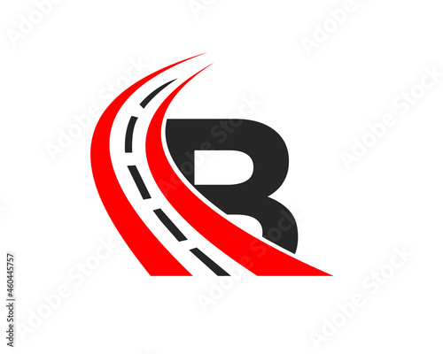Transport Logo With B Letter Concept. B Letter Road Logo Design Template