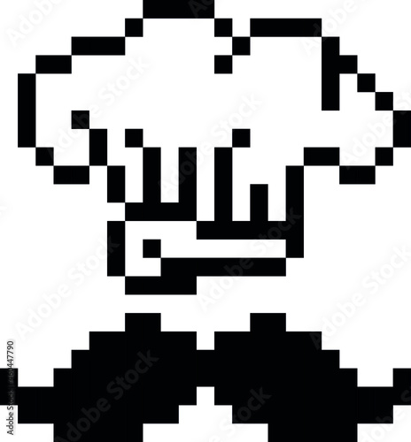 Chef pixel art. chef hat vector illustration.