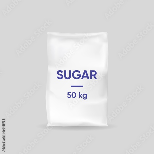 Sugar bag template. 50 kg thick paper packaging for sweet sand delicious