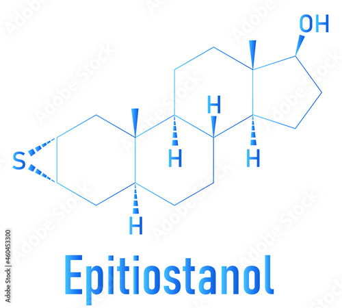 Epitiostanol (epithioandrostanol) cancer drug molecule. Skeletal formula.