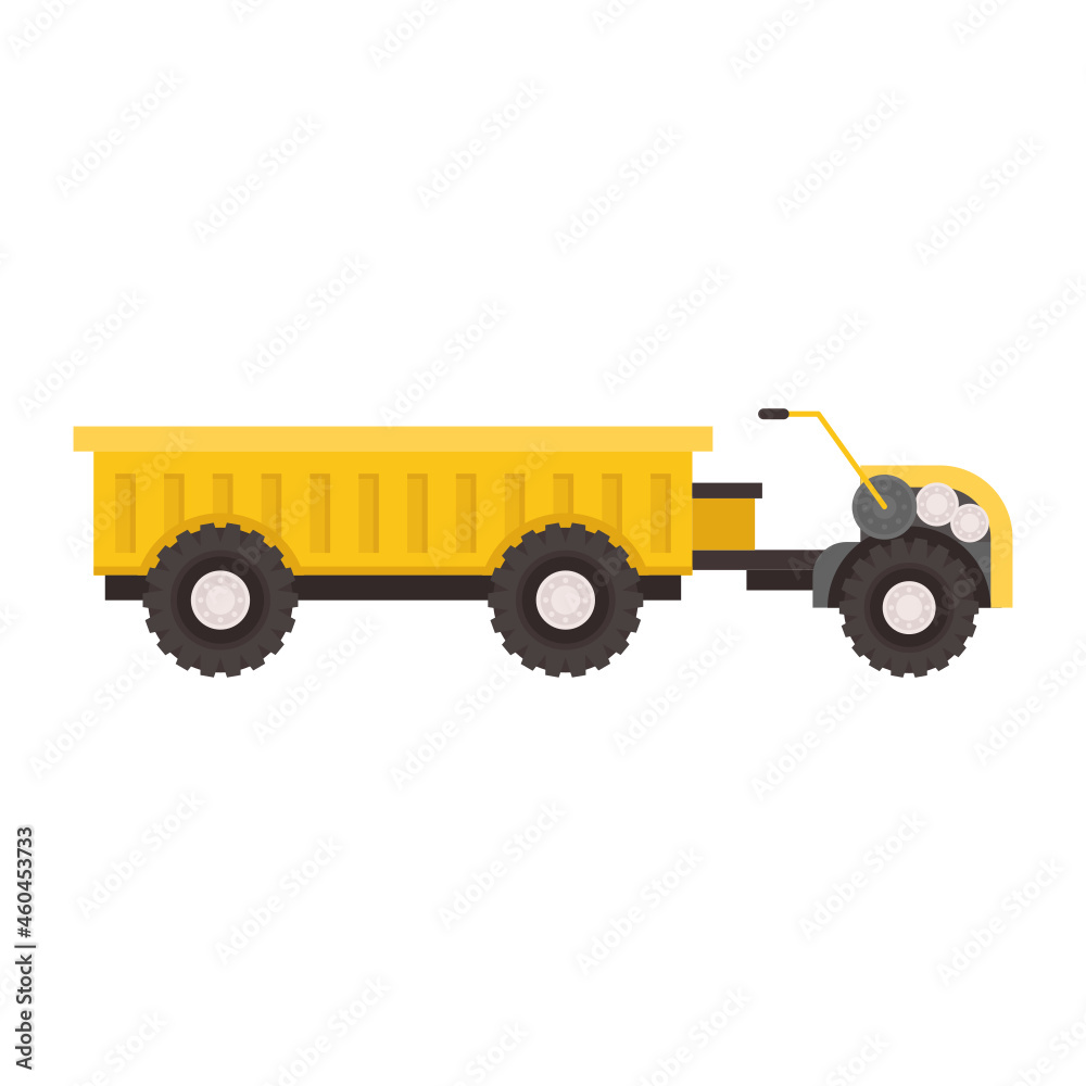 Semi Trailer Concept Vector Icon Design, Agricultural machinery Symbol, Industrial agriculture Vehicles Sign, Farming equipment Stock illustration