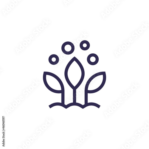fertilizer and plant line icon