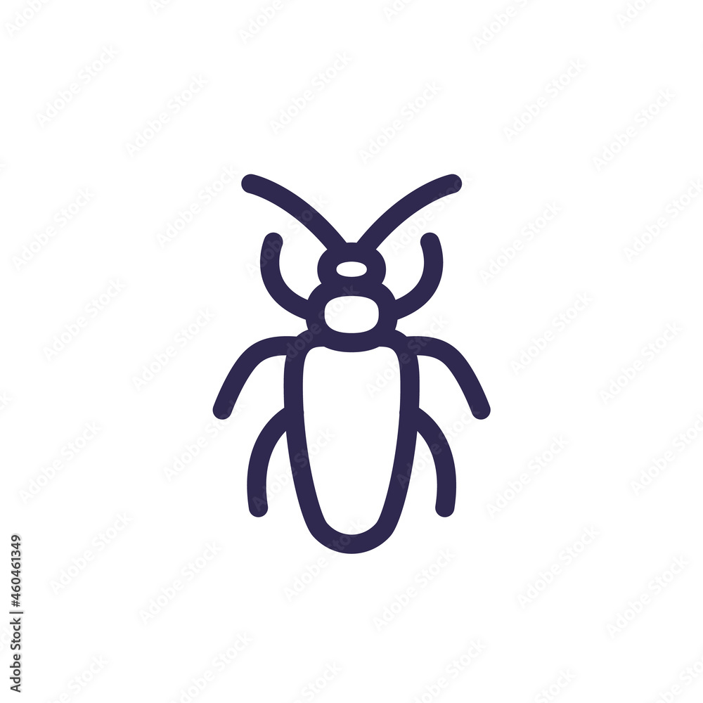 borer bug line icon, woodboring beetle on white borer bug line icon, woodboring beetle on white