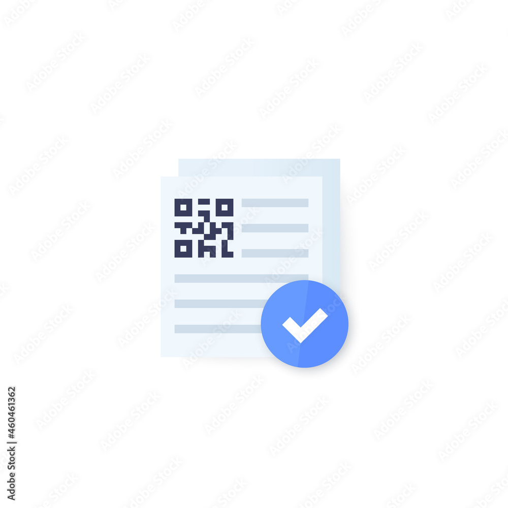 document with qr code icon, vector design document with qr code icon, vector design