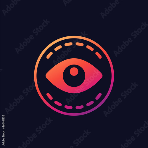 blepharoplasty, eyelid surgery icon with an eye, vector