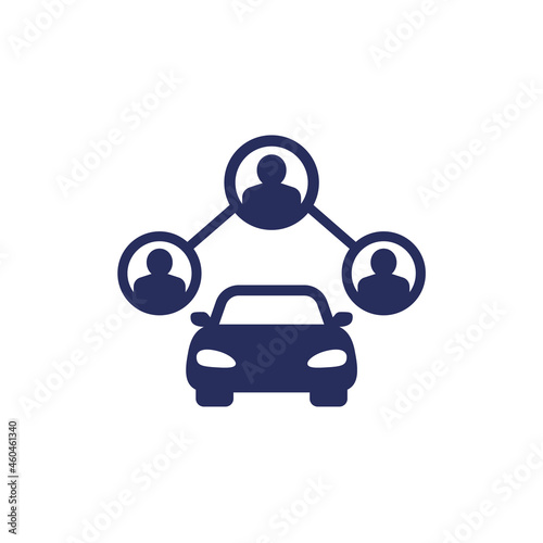 carsharing icon, people and a car