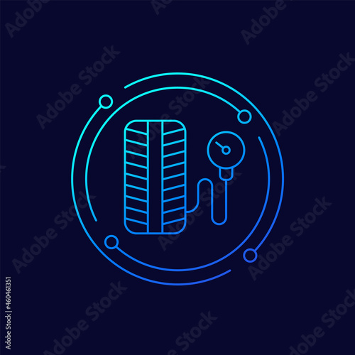 tire pressure icon, linear design