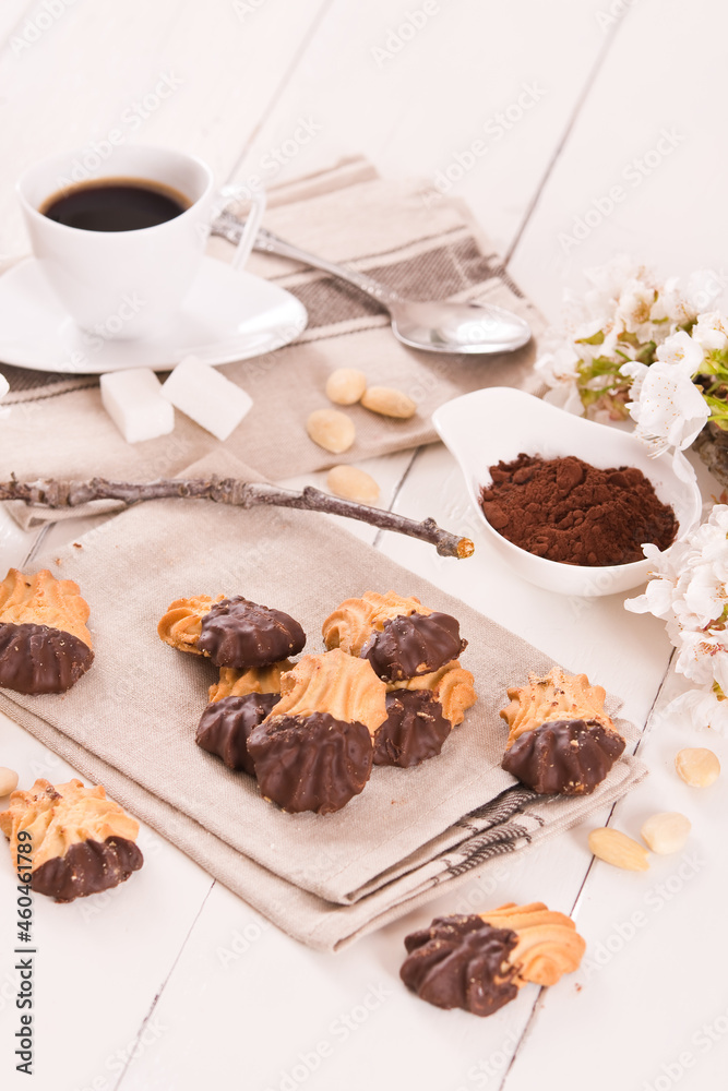 Butter cookies with chocolate.