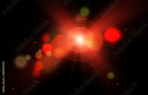 A bright new star flashed with bright rays on a transparent background.Vector.	