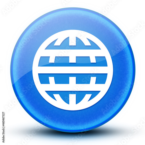 Website eyeball glossy elegant blue round button abstract