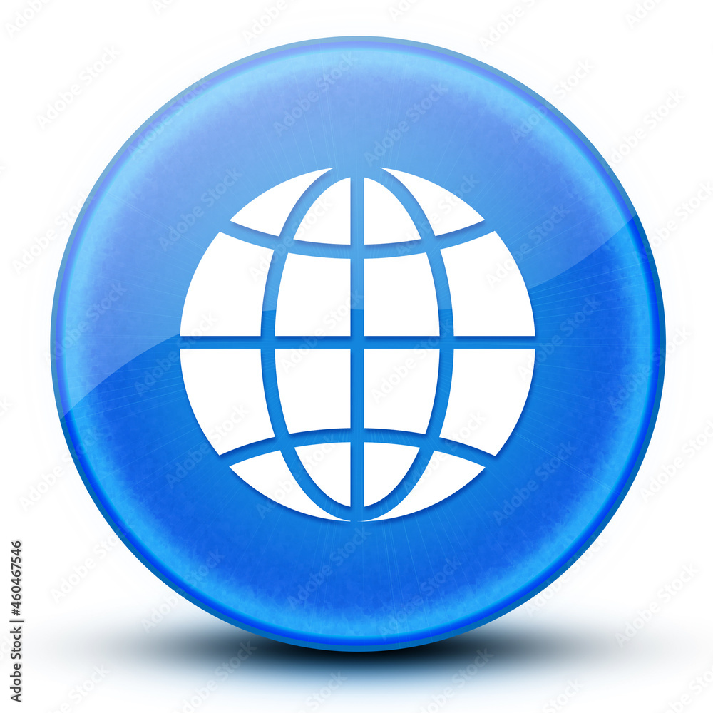 Website eyeball glossy elegant blue round button abstract