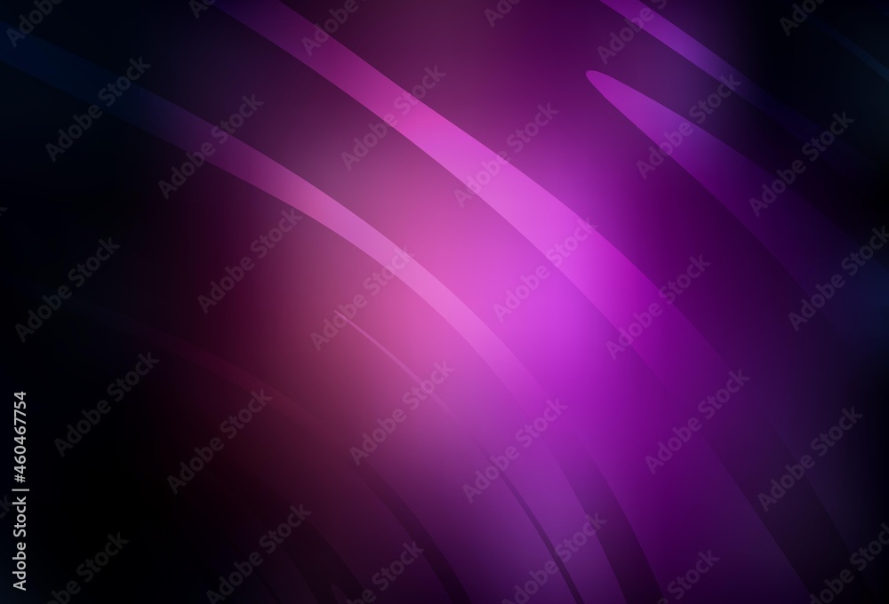 Fototapeta premium Dark Purple vector texture with wry lines.