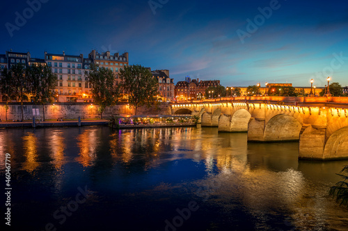 Canvas Print Paris, France - July 8, 2021: Pont Neuf bridge and Cite island over Seine river