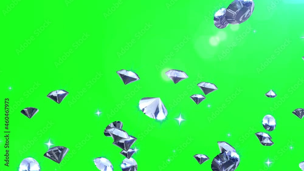 diamond particle loop green screen background animation