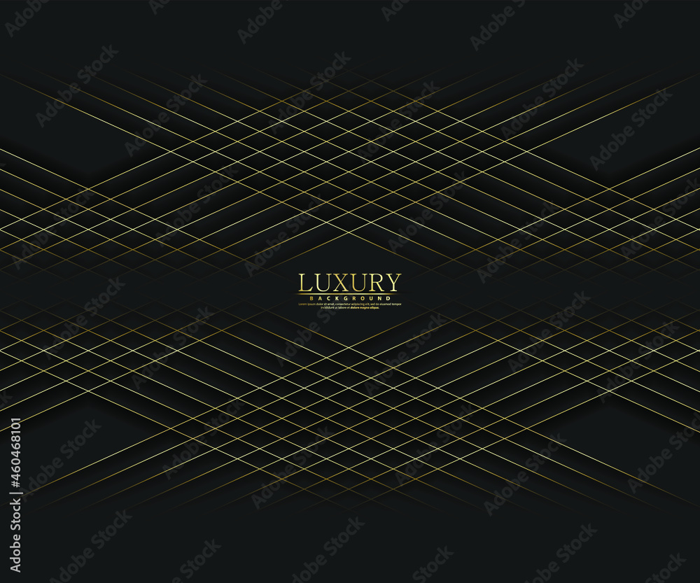 Naklejka premium Premium background. Abstract luxury pattern. Gold glitter stripes background. Abstract gold line texture. Black pattern vector illustration.