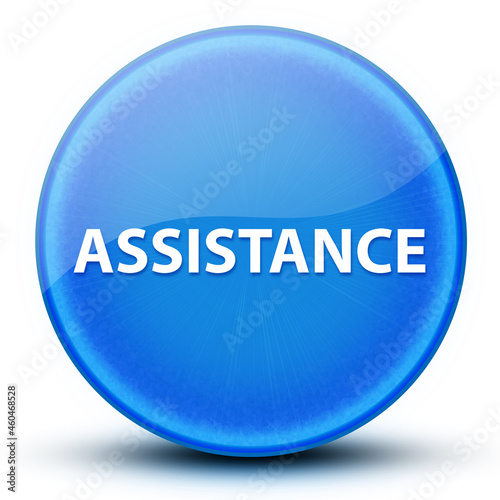 Assistance eyeball glossy elegant blue round button abstract photo