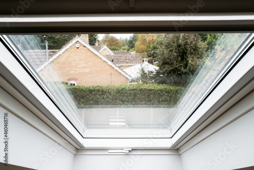 Foto Abstract view of a newly installed skylight window in a loft conversion