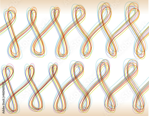 Color abstract vector background with rainbow markers loops drawing. Simple abstract vector graphic template.