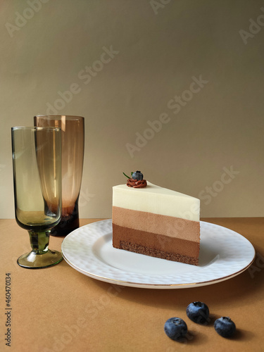 piece of triple chocolate cake  (ID: 460470134)