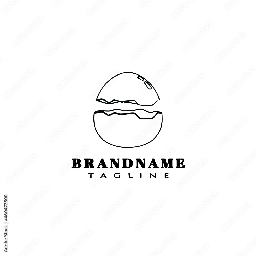 Obraz premium broken egg logo cartoon design template icon black isolated vector