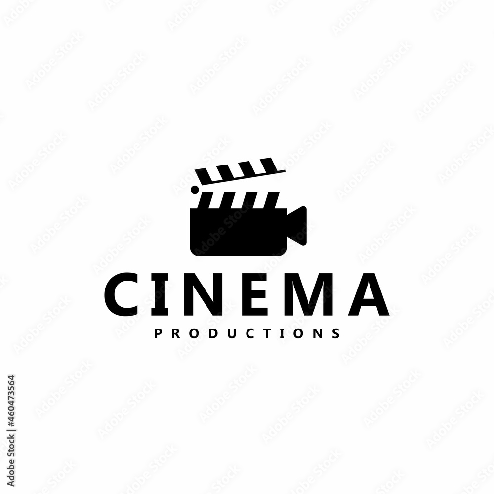 Film Movie Cinema Productions Clapperboard Symbol Logo Design