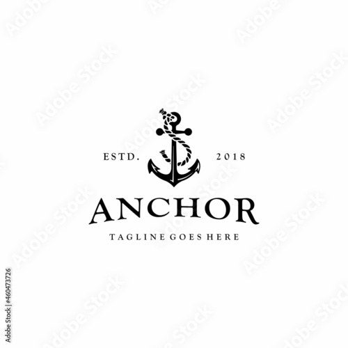 Vintage Ship Anchor Symbol Rustic Logo Design