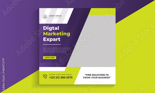 Digital marketing agency Instagram post and social media banner template