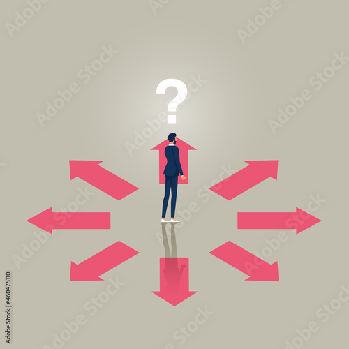 Business different opinion vector concept, choosing direction, symbol of discussion, Choice way concept-Decision business metaphor