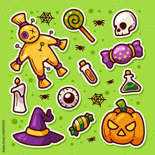Cute Hand Drawn Halloween Doodle For Stickers